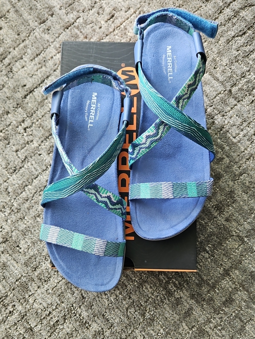 Merrell Blue Teal Cross-Strap Sandals